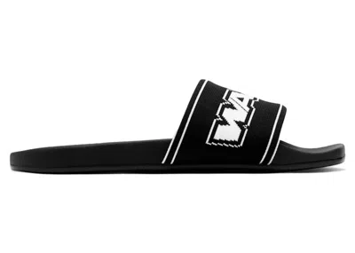Pre-owned Alexander Wang Aw Webbing Pool Slide White (women's) Sneakers In Black