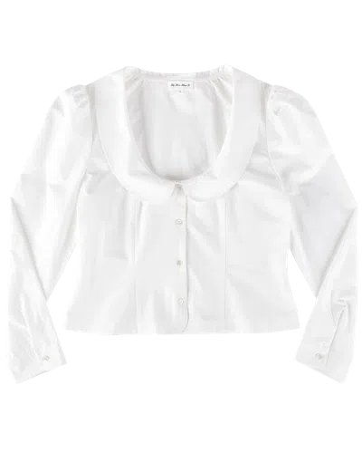 My Mum Made It Curved Collar Button Shirt In White
