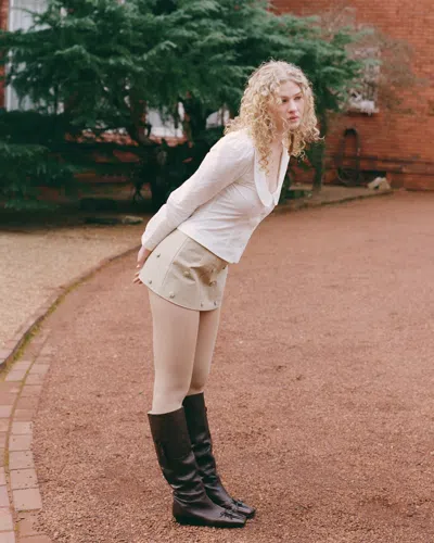 My Mum Made It Curved Collar Button Shirt In White
