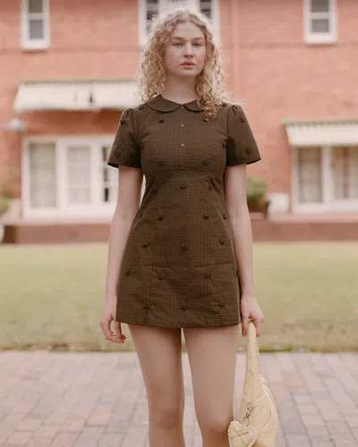 My Mum Made It Rosette Check Mini Dress