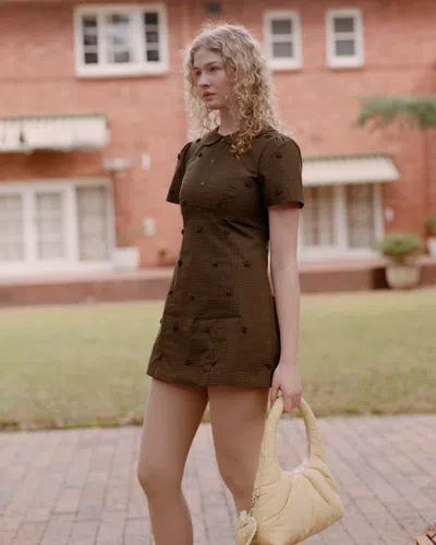 My Mum Made It Rosette Check Mini Dress