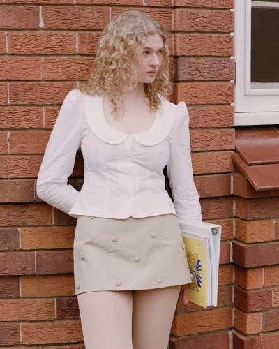 My Mum Made It Rosette Check Mini Skirt In Neutral