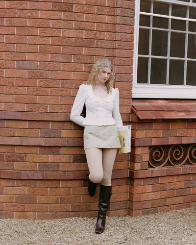 My Mum Made It Rosette Check Mini Skirt In Neutral