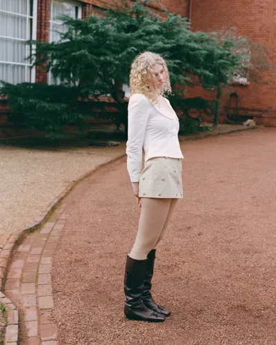 My Mum Made It Rosette Check Mini Skirt In Neutral