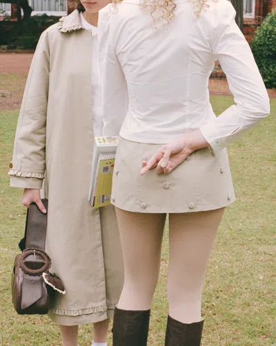 My Mum Made It Rosette Check Mini Skirt In Neutral