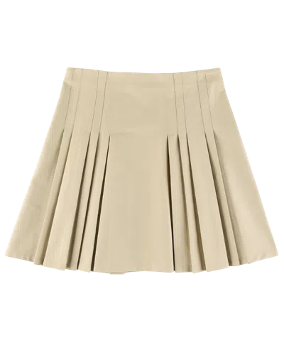 My Mum Made It Structured Box Pleat Midi Skirt In Brown