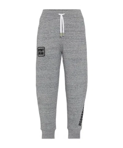 Dsquared2 Gym Dean Drawstring Logo Tack Pants In Gray