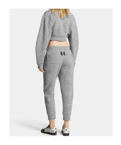 Dsquared2 Gym Dean Drawstring Logo Tack Pants In Gray
