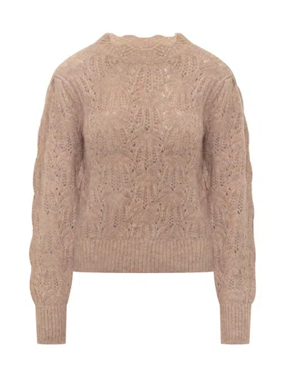 Isabel Marant Étoile Puff-sleeve Open-knit Sweater In Blue