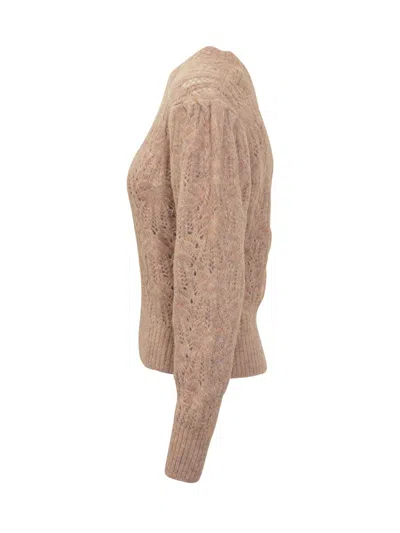 Isabel Marant Étoile Puff-sleeve Open-knit Sweater In Blue