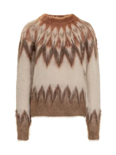 Isabel Marant Étoile Lightweight Textured Knit Sweater With Relaxed Fit In Brown
