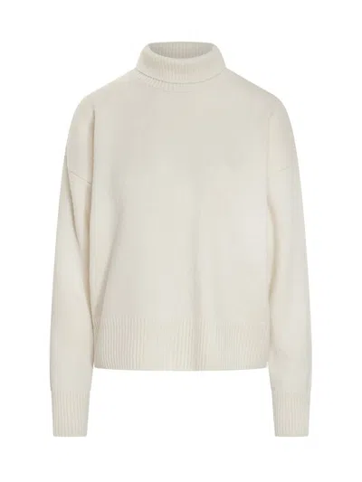 Ami Alexandre Mattiussi Ivory Ami De Coeur Turtleneck Sweater In White