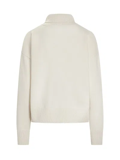 Ami Alexandre Mattiussi Ivory Ami De Coeur Turtleneck Sweater In White