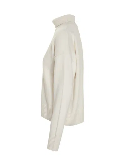 Ami Alexandre Mattiussi Ivory Ami De Coeur Turtleneck Sweater In White