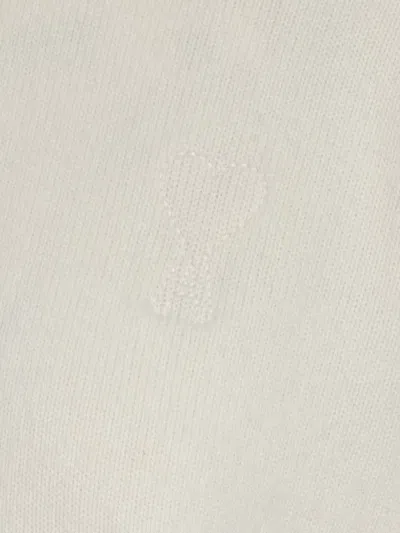 Ami Alexandre Mattiussi Ivory Ami De Coeur Turtleneck Sweater In White