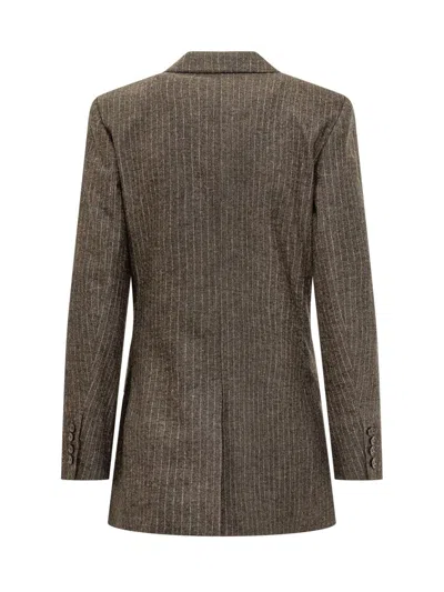Isabel Marant Longline Blazer Featuring Button Detailing In Brown