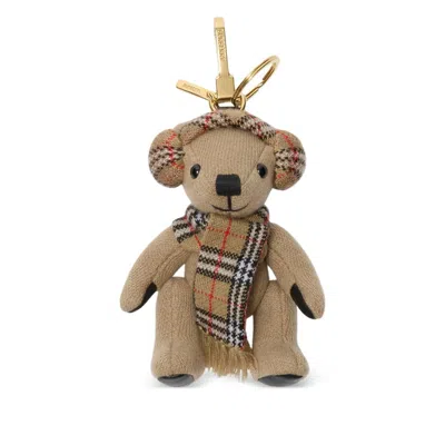 Burberry Checked Wool And Cashmere-blend And Gold-tone Bag Charm In Brown