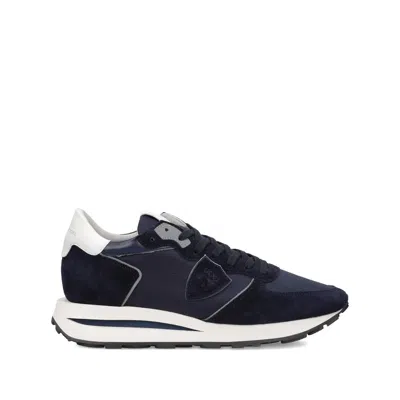 Philippe Model Tropez Haute Low Blue Sneaker In Black