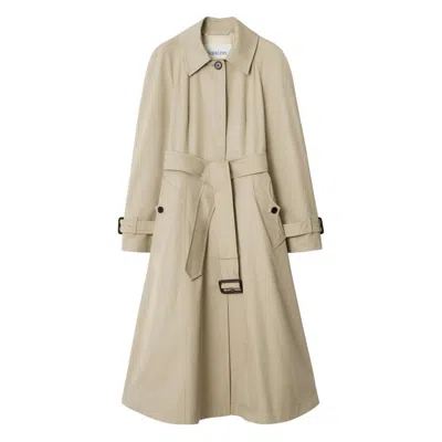 Burberry Long Gabardine Ellingham Fit-and-flare Car Coat In Neutral