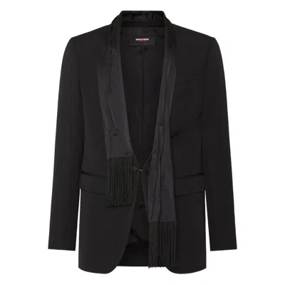 Dsquared2 X Magliano Attached-scarf Blazer In Black