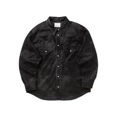 Isabel Marant Vintage Eco Leather Long Sleeve Shirt In Black