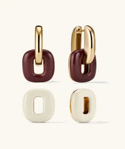 Mejuri Stevie Hoops And Links Enamel Bundle