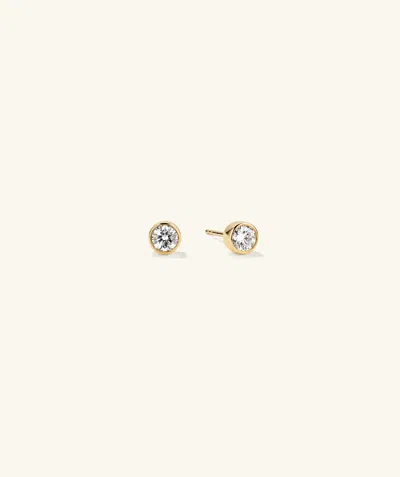 Mejuri Bezel Round Lab Grown Diamond Studs 0.5 Ct In Yellow