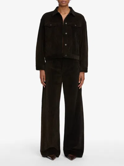 Frame Womens Black Le Slim Palazzo Long Five-pockets Wide-leg High-rise Stretch-denim Blend Jeans