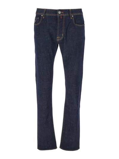 Jacob Cohen Bard Logo Patch Jeans In Blue