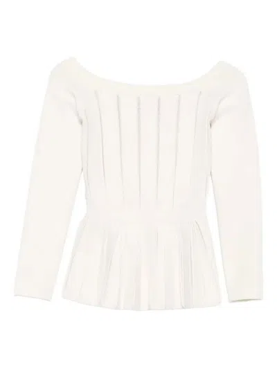 Elisabetta Franchi Tricot Sweater In White