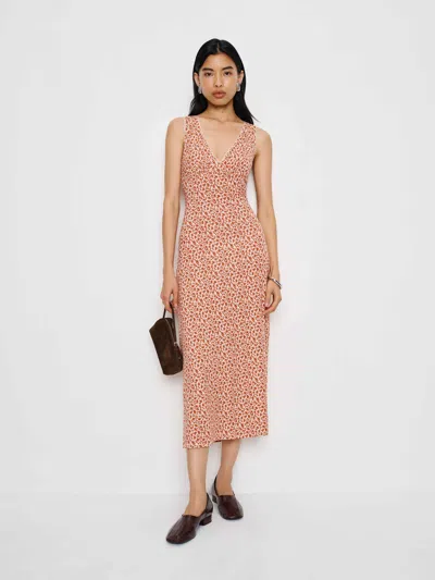 Reformation Brayden Floral-print Stretch-jersey Midi Dress In Pink