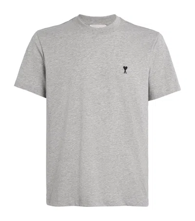 Ami Alexandre Mattiussi Ami Paris Men Ami De Coeur Cotton T-shirt In Gray
