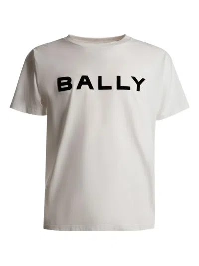Bally Logo-embroidered Cotton T-shirt In White