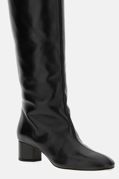 Aeyde Leather Willa Knee-high Boots Heel 5cm In Black