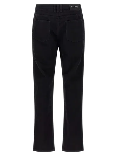 Balmain Vintage Black Denim Pants With Classic Five-pocket Design