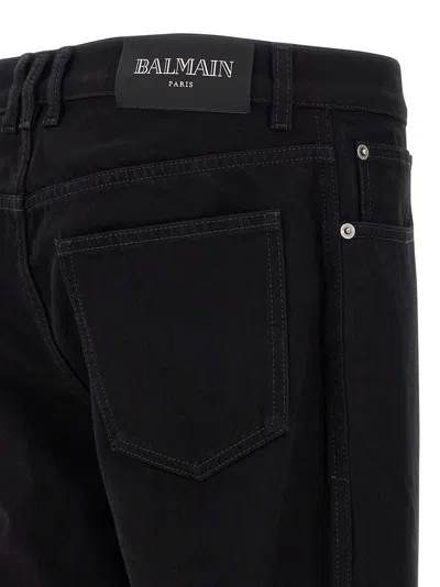 Balmain Vintage Black Denim Pants With Classic Five-pocket Design
