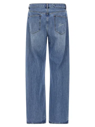 Jacquemus Denim Trousers Featuring Belt Loops In Blue