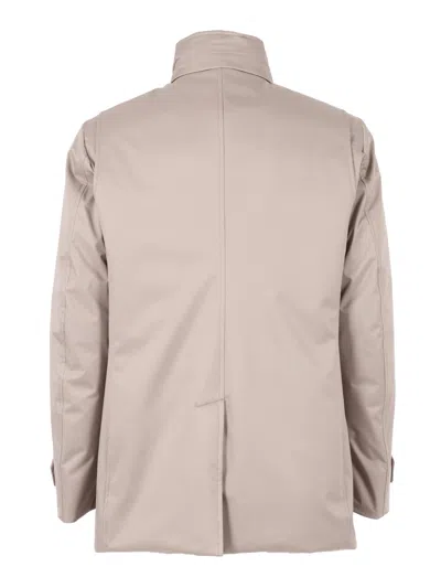 Moorer High-collar Casual Jacket With Smooth Finish In Pink