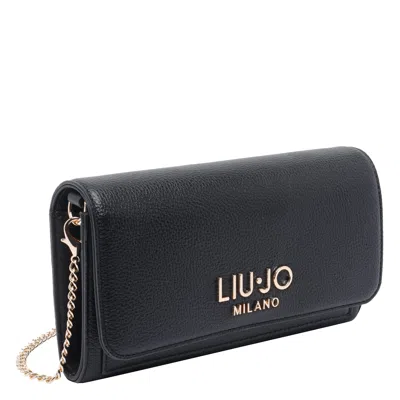 Liu •jo Chain Strap Clutch Bag In Black