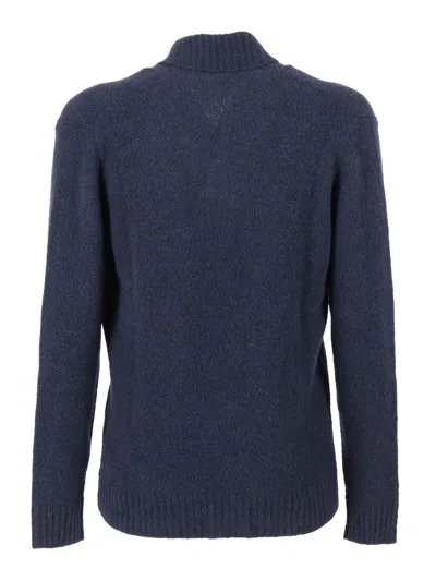 Kangra Cashmere Shawl-collar Sweater In Blue