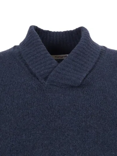 Kangra Cashmere Shawl-collar Sweater In Blue