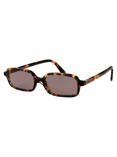 Miu Miu Havana Miele Acetate Sunglasses In Brown
