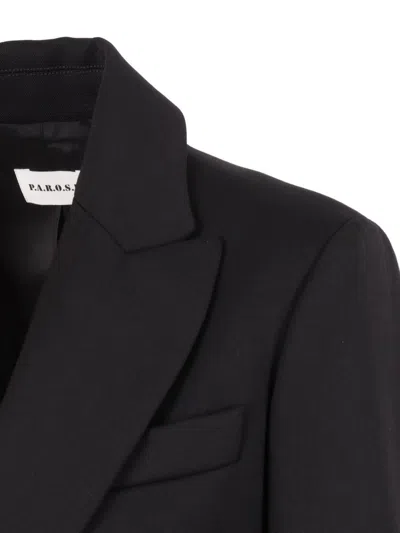 P.a.r.o.s.h Fitted Blazer With Classic Lapel In Black