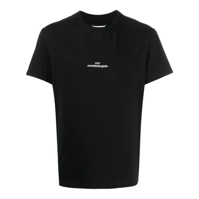 Maison Margiela Distorted Logo T-shirt In Black