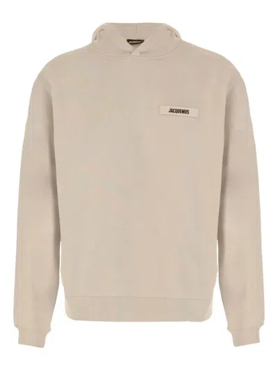 Jacquemus Relaxed Fit Cotton Hoodie With Subtle Branding In Neutral