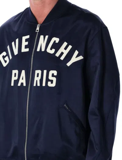 Givenchy Logo Bomber Jacket Puffer Jackets Blue In Multi