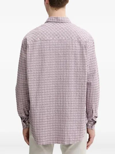 Samsoe & Samsoe Textured Gingham Shirt In Purple