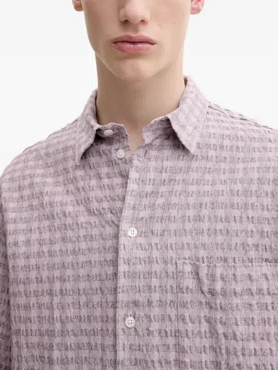 Samsoe & Samsoe Textured Gingham Shirt In Purple
