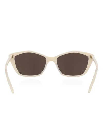 Saint Laurent Cat-eye Frame Sunglasses In Brown
