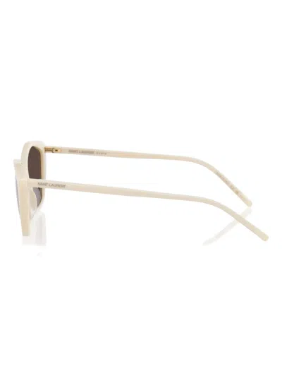 Saint Laurent Cat-eye Frame Sunglasses In Brown
